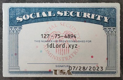 SSN Fake id front side