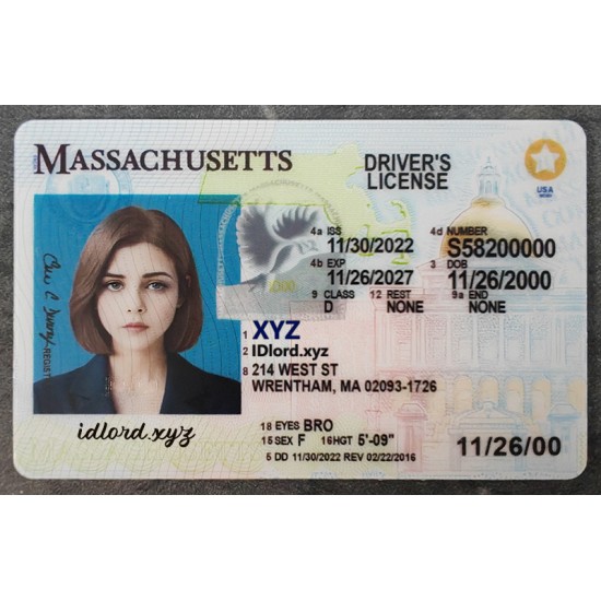 Massachusetts Fake id front side