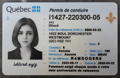 Quebec Fake id front side