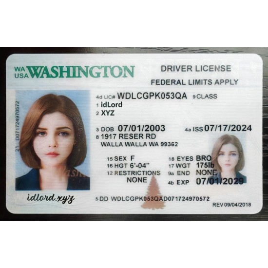 Washington Fake id front side
