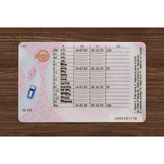 United Kingdom (UK) Fake Dirving Licence